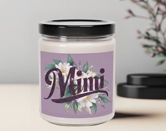 Bougie de soja parfumée Mimi, cadeau de fête des mères, meilleur cadeau de bougie Mimi, grand-mère, aromathérapie, bougie relaxante, décoration d'intérieur, cadeau pour elle