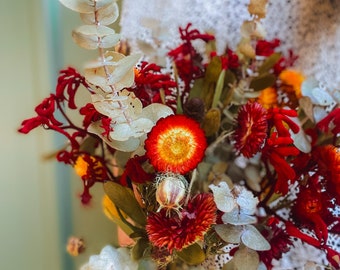 Dried Flower Bouquet Arrangement Colorful Mixed Dried Flowers Preserved Flowers Dried Wildflowers Boho Flowers Dried Flower Gift Red Flowers