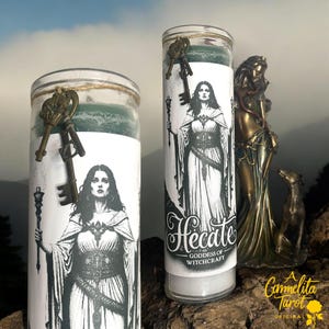 Hecate Candle Labels - thermische kaarslabels - wordt zwart als de kaars brandt en staat voor Hekate's afdaling in de onderwereld - 14 stuks