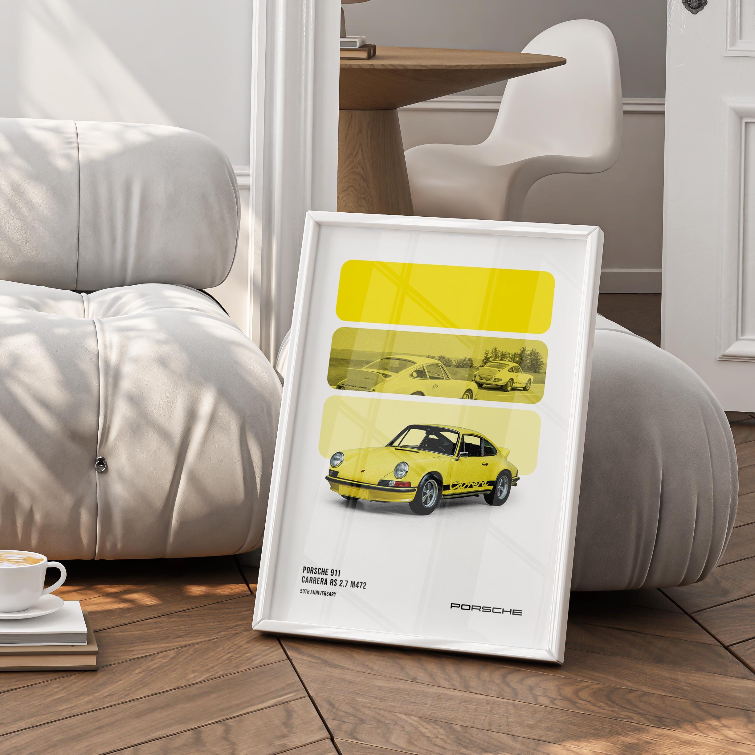 ポルシェ 911 カレラ RS 2.7 ポスター：クラシックスポーツカーアート 