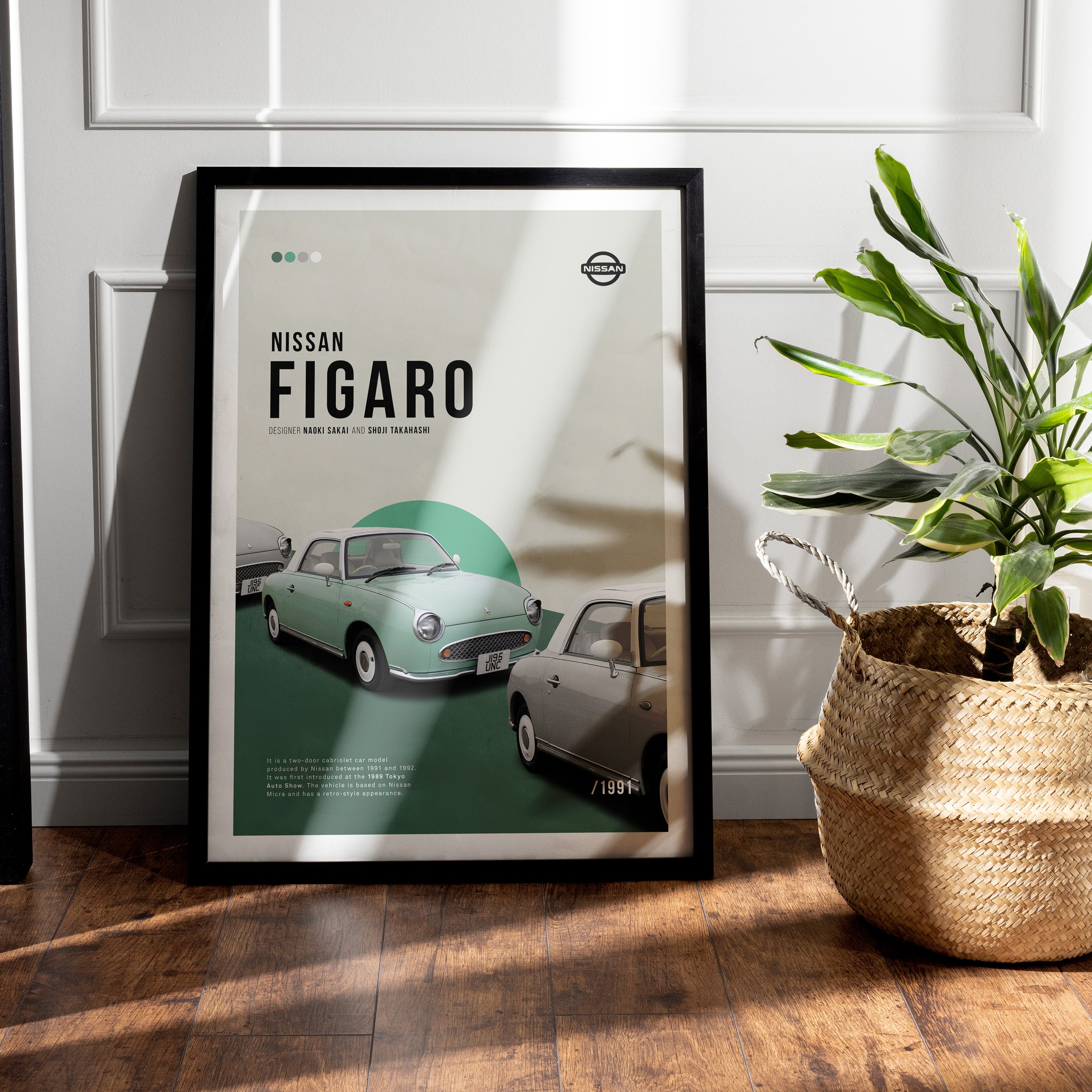日産フィガロ 1991 40 x 60 cm (16 x 24 インチ) ポスタープリント 
