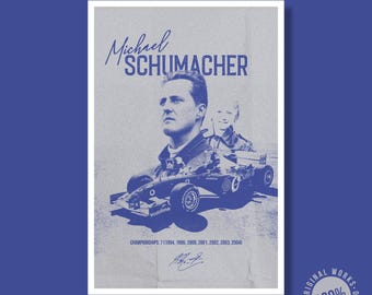 Michael Schumacher F1 40 x 60 cm (16 x 24 cale) Plakat cyfrowy