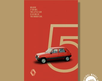 Renault 5 GTL 1983 40 x 60 cm (16 x 24 cali) Digital Dowloand