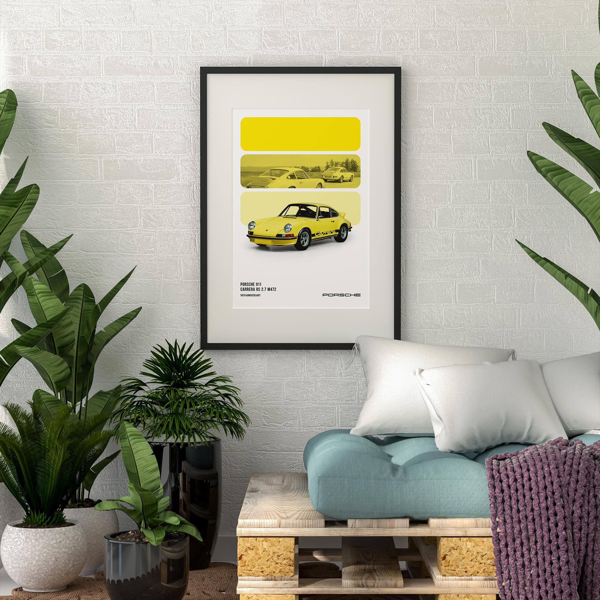 ポルシェ 911 カレラ RS 2.7 ポスター：クラシックスポーツカーアート 