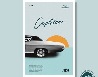 Chevrolet Caprice 1970 "Coche americano" 40 x 60 cm (16 x 24 pulgadas) Digital 300dpi