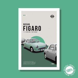 Nissan Figaro 1991 40x60cm (16 x 24 inches) Digital Poster