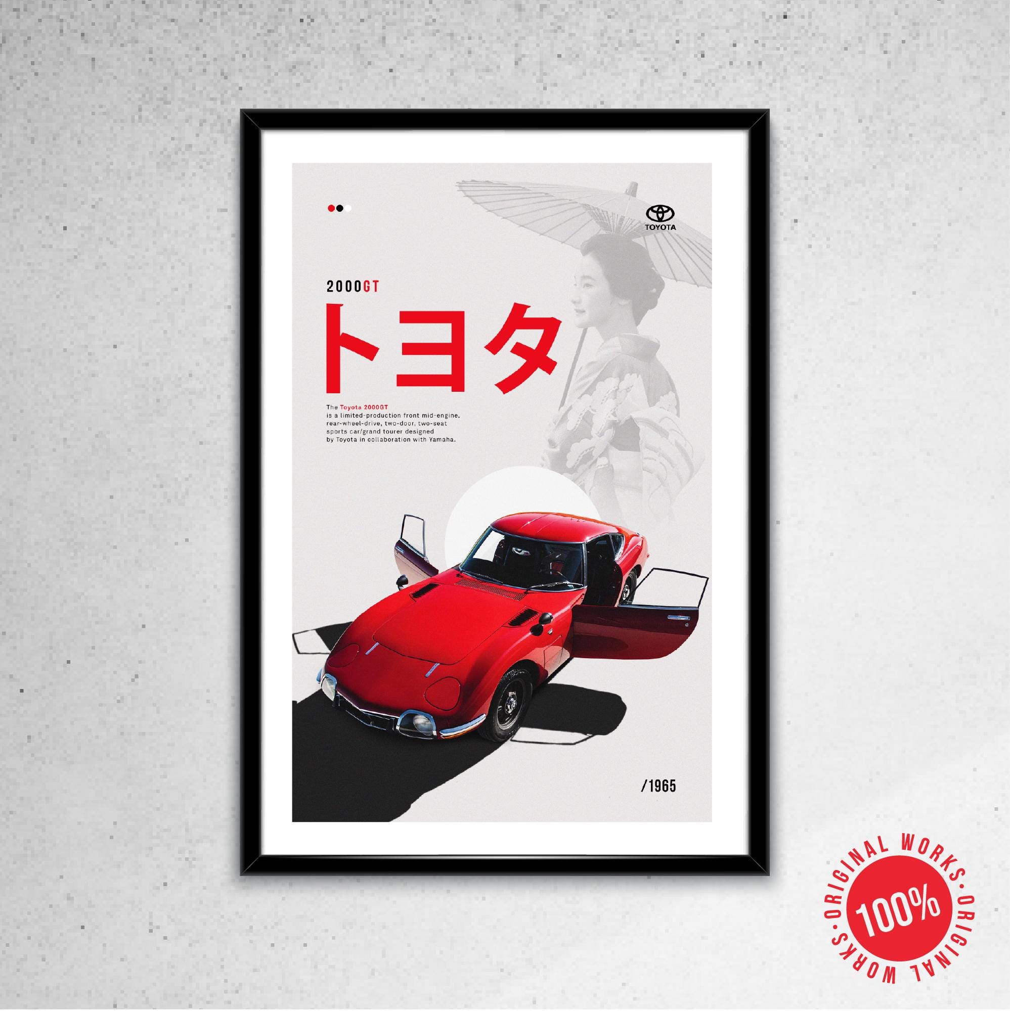 Toyota 2000GT Poster: Vintage Muscle Car Garage Decor (digital 
