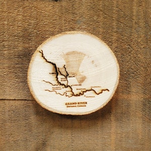 Grand River map coasters set of four