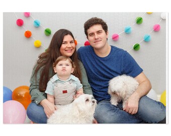 Personalized Family Photo Puzzle, Custom Jigsaw Puzzle with Tin