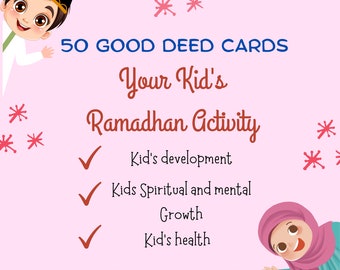 Good Deeds Muslim Girl Cards Printable, Ramadan Card, Muslim Activity, Ramadan Advent Cards, Kids Good Deeds, kids Activities, Positive kids