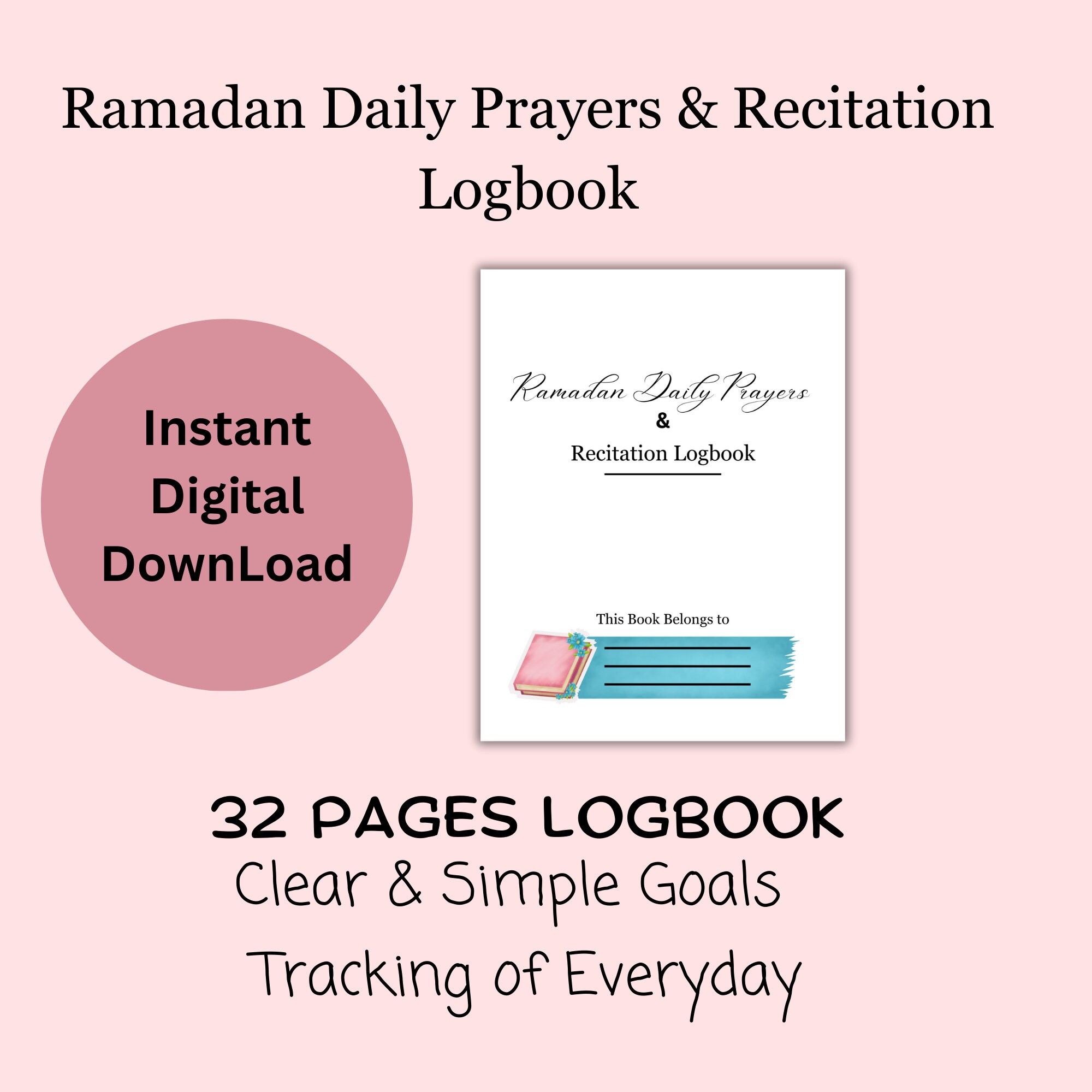 Ramadan Daily Prayers & Recitation Logbook, Quran Journal, Kids ...