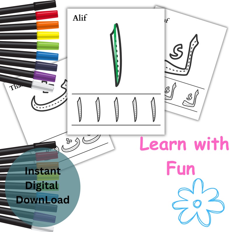 2-in-1 Arabic Alphabet Adventures Play Set: Trace With Play Dough or ...