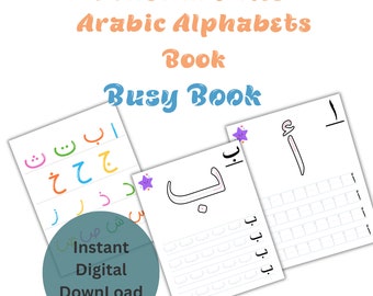 Complete Arabic Alphabets workbook with Tracing Worksheets & reading sheets,Individual Letter sheets,kids learning,great parent/teacher tool