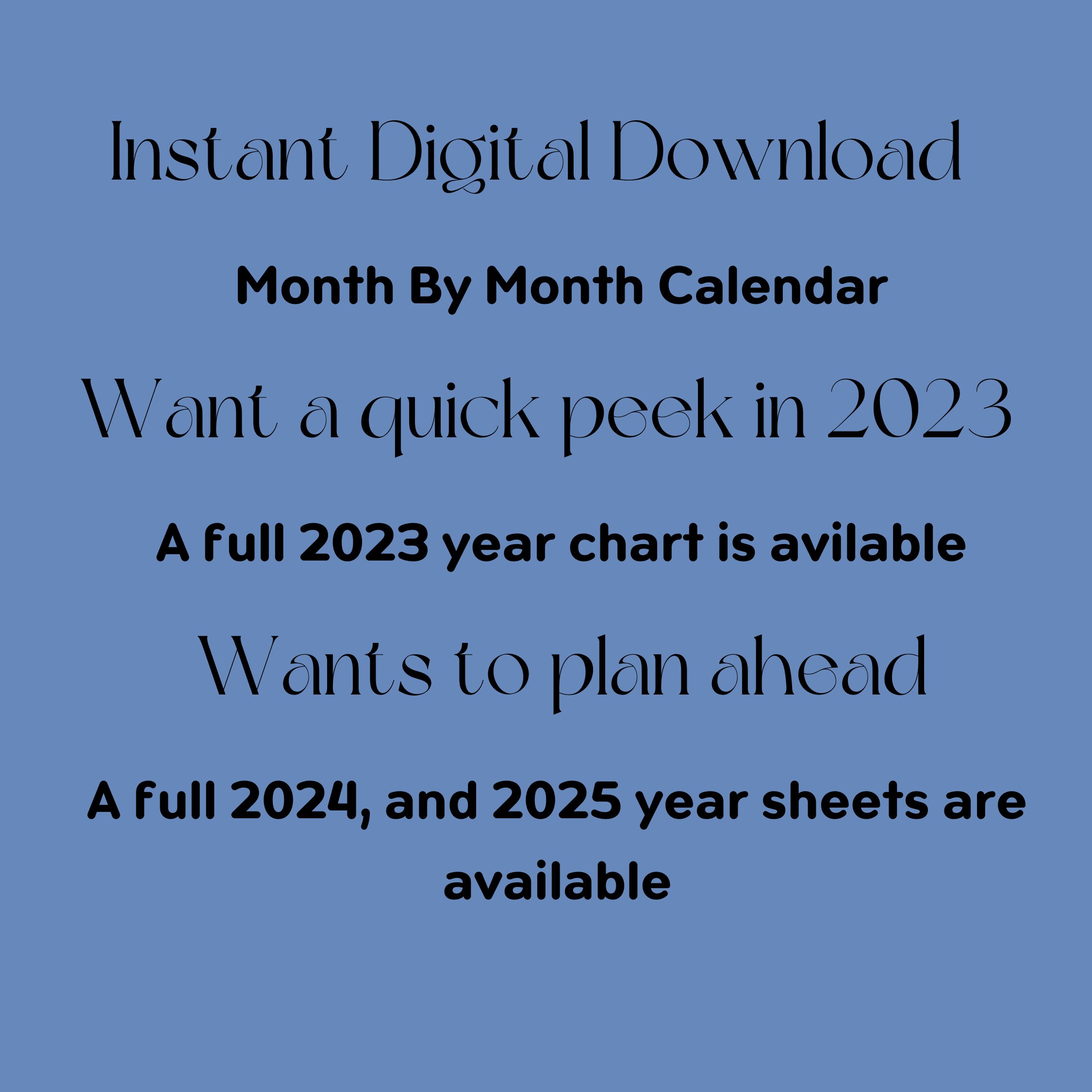 2024 Monthly Calendar With 2023 & 2025 Yearly Sheets Calendar Etsy
