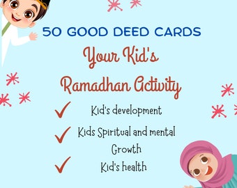 Good Deeds Cards Printable, Ramadan Cards,Muslim Activity, Ramadan Advent Cards,Kids Good Deeds, Ramadan kids Activities, Positive kids card