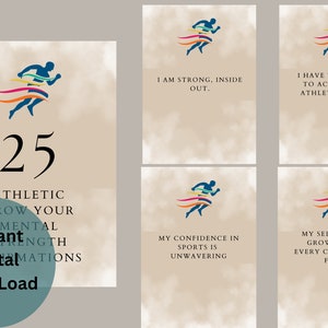 25 tarjetas didácticas de afirmaciones para la fuerza mental atlética: eleve su mentalidad, empoderamiento Cita positiva autoestima, terapia de confianza