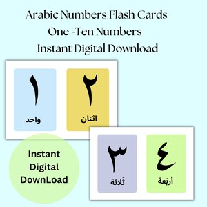 Set di carte da tracciamento con numeri arabi - Flashcard educative per bambini - Apprendimento bilingue inglese e arabo, numeri arabi, impara l'arabo