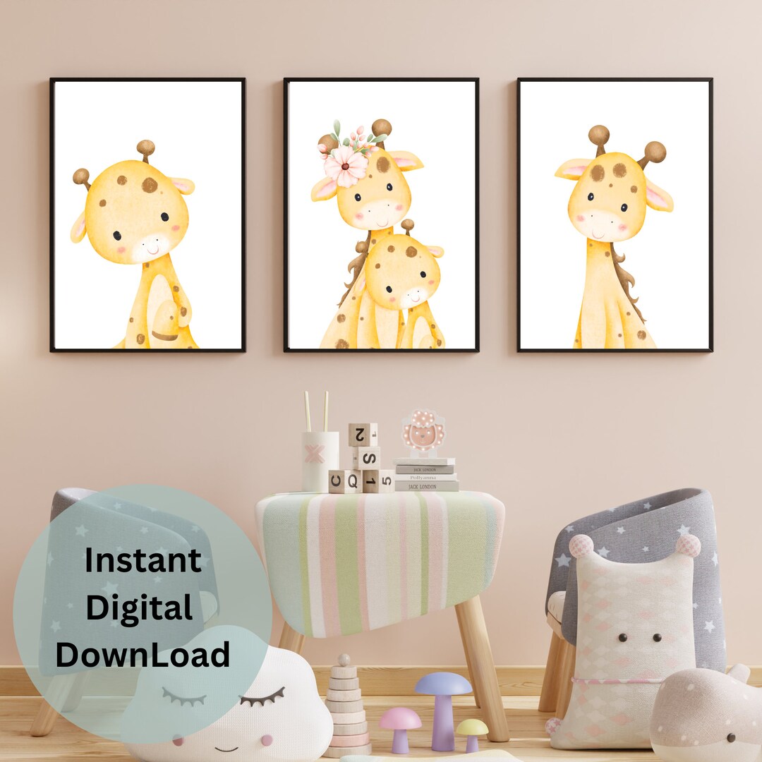 Cute Safari Me & U Animal Prints, Jungle Animal, Set of 3, Safari ...