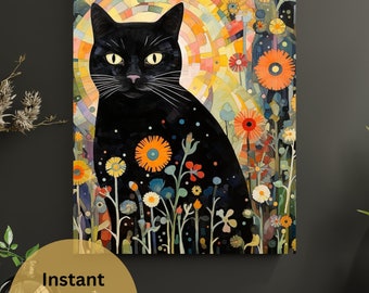 グスタフ・クリムト ガーデンキャットプリント、クリムトフラワー