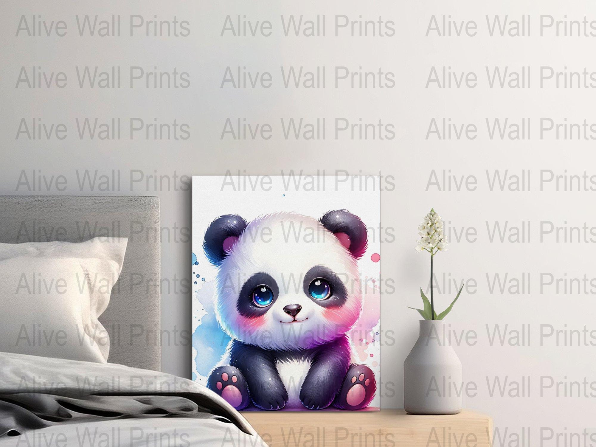 Cute Baby Panda Digital Art Print, Adorable Panda Wall Art,watercolor ...