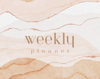 Weekly Planner Brown Beige White