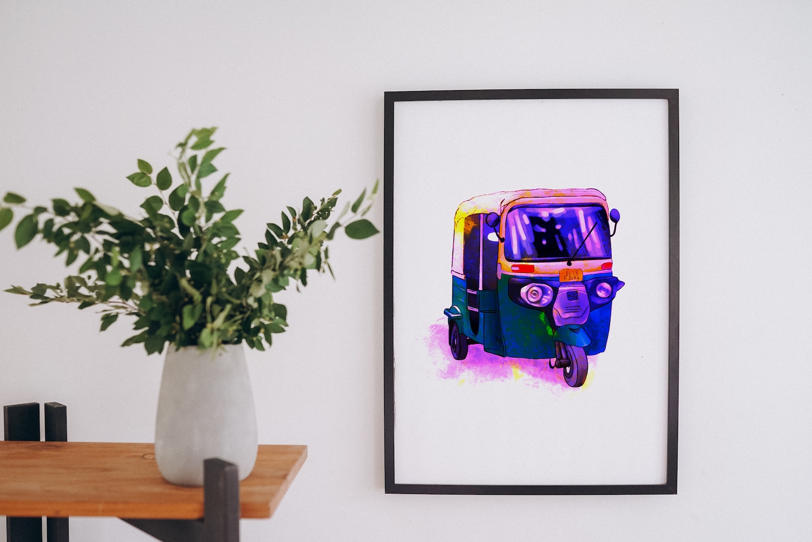 Auto Rickshaw Art Tuk Tuk Drawing Auto Wall Art India Theme Wall Art ...