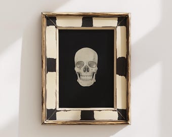 Skull Wall Art, Minimalist Gothic Halloween Printable