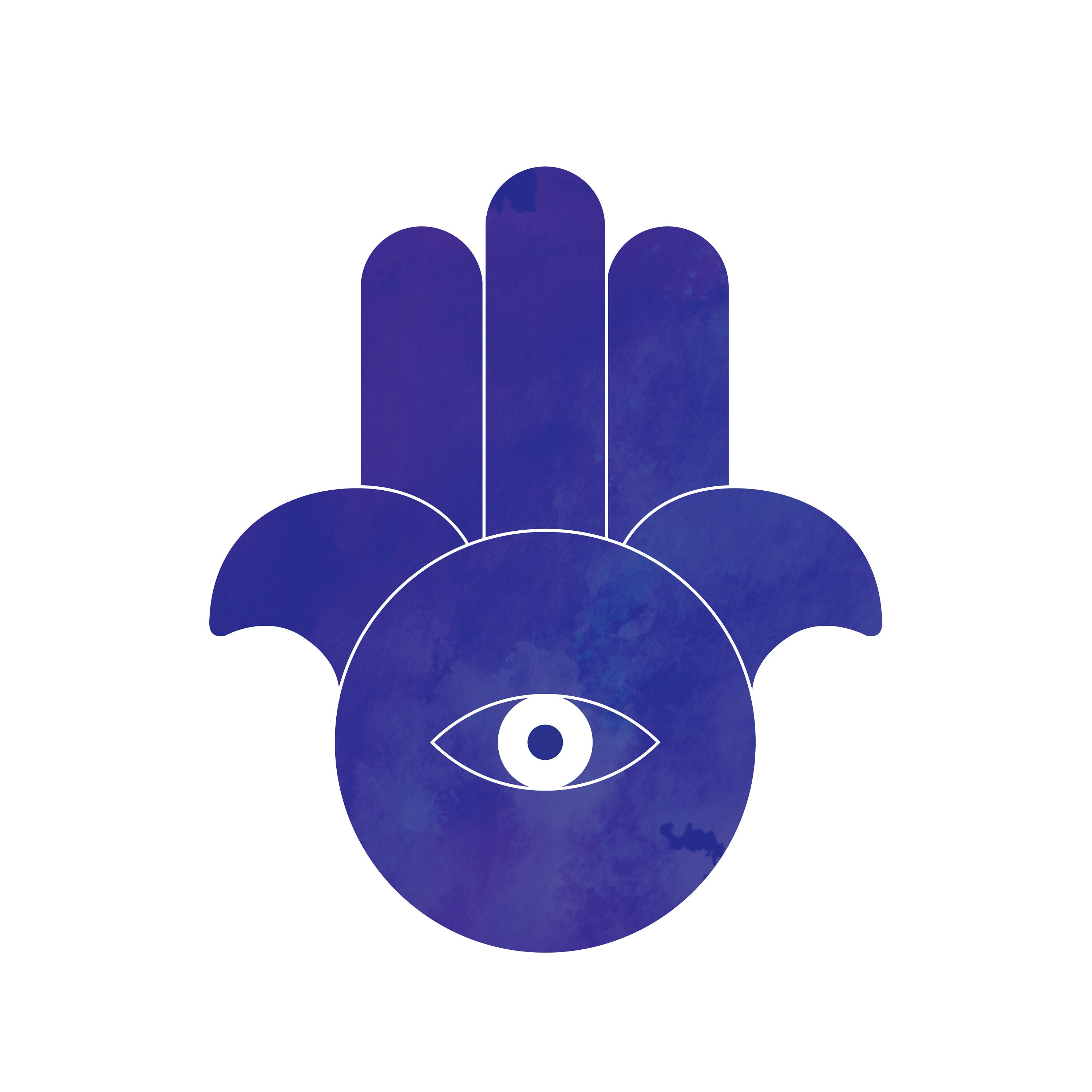 Hamsa Hand Art Modern Hamsa Hand Print Blue Fatima Hand Printable ...