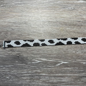 Handmade Beaded Cow Print Bracelet