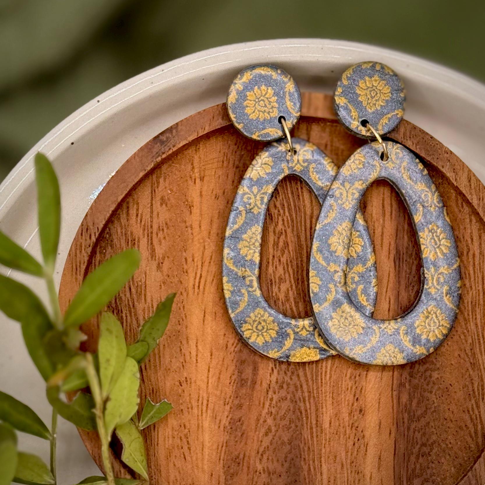 Party Earrings | Golden Leaf | Handmade Unique Earrings - Lightweight & Hypoallergenic