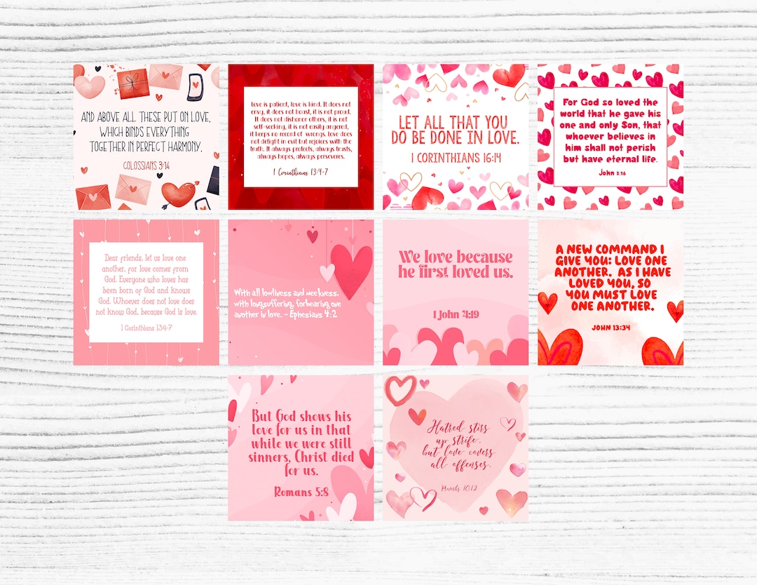 Love Bible Verse Printable Cards - Digital Download - Bible Verse ...