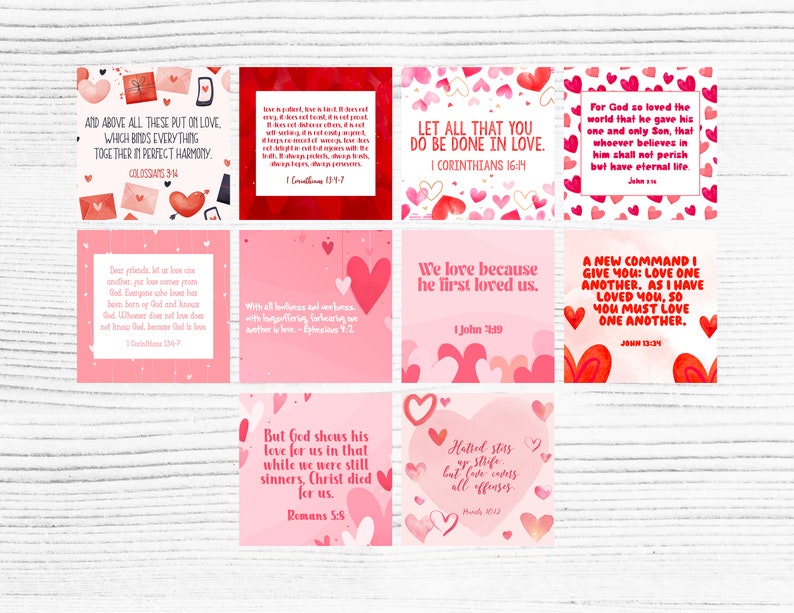 Love Bible Verse Printable Cards - Digital Download - Bible Verse ...