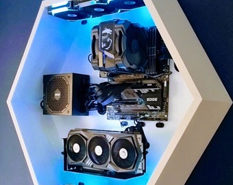 Custom PC case wall mounted