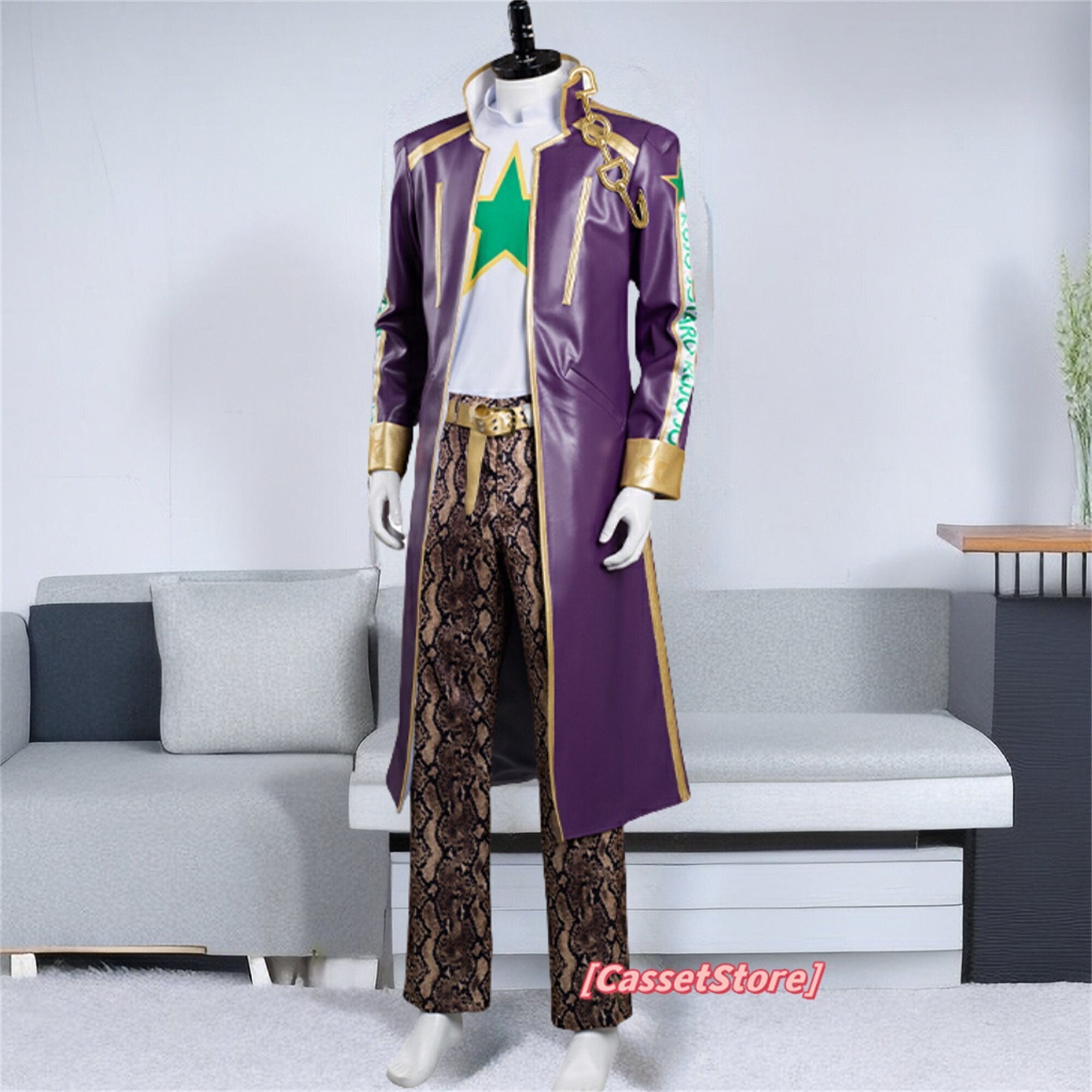 Jojo's Bizarre Jotaro Kujo Roupa Branca, Fantasia Cosplay