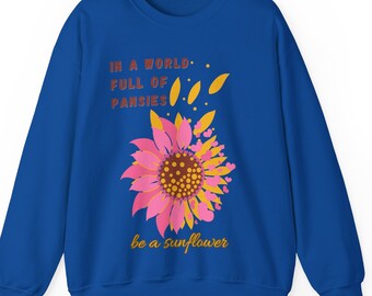 Felpa con grafica divertente di girasole: girocollo con giardino botanico