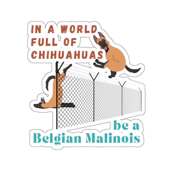 Funny Belgian Malinois Sticker: Durable Vinyl Dog Breed Decal
