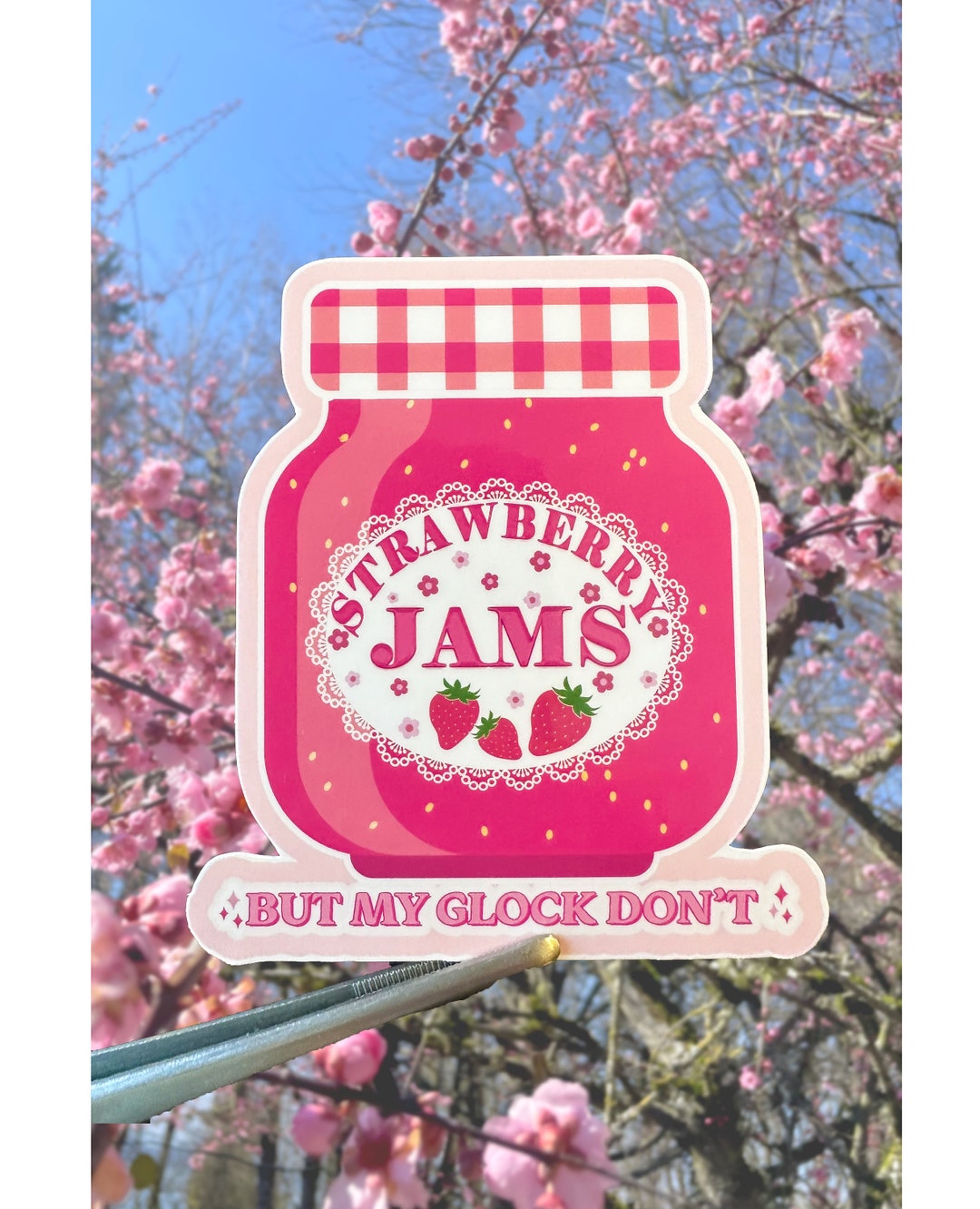 Strawberry Jams but My Glock Don't Sticker - Trending Funny Sticker ...