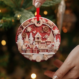 Scandinavian Christmas Ornaments, Nordic Folk Art Miniature Ornament, Seasonal large Family Decor, Norwegian Art