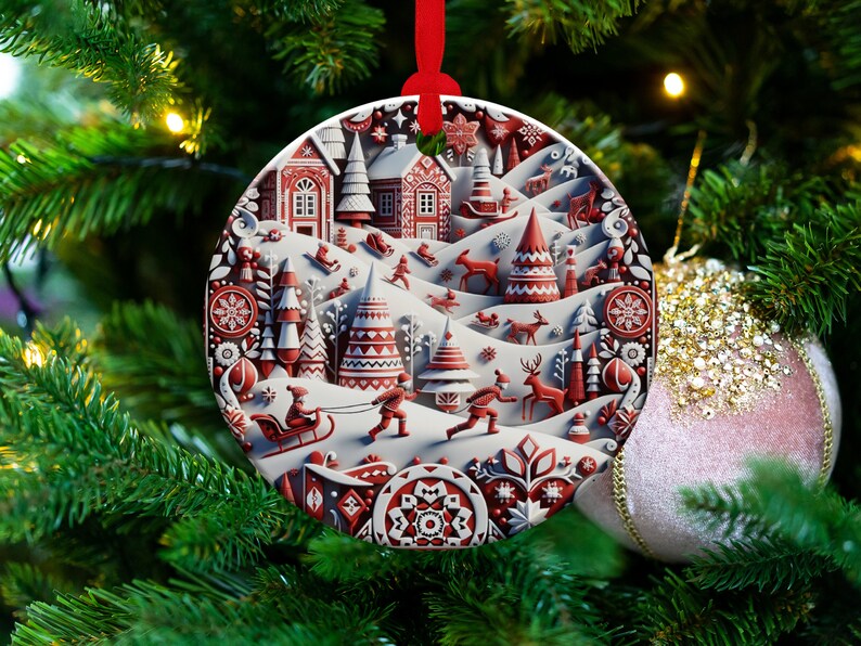 Scandinavian Christmas Ornaments Nordic Folk Art Miniature Etsy