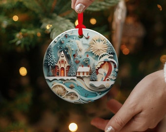 Scandinavian Christmas Ornaments, Nordic Folk Art Miniature Ornament, Seasonal large Family Decor,