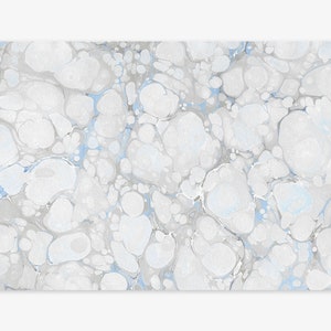 Hand Marbled Notecards - Blue/Grey Stone Pattern