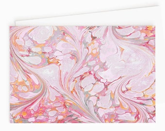 Marbled Stationery Notecard - "Sunkissed Swirls"