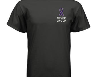 Nunca te rindas – Camiseta de concienciación con lazo morado