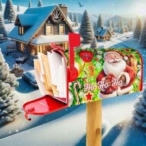 Christmas Mailbox Cover Magnetic Christmas Mailbox Cover Christmas Yard Decor Santa Mailbox Wrap Xmas Mailbox Cover