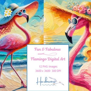 Tropical Flamingo PNG Design, Flamingo Clip Art, Flamingo Digital Download, Flamingo Decor Wall Art, Flamingo Art Print, Flamingo Lover Gift