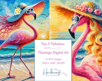 Tropical Flamingo PNG Design, Flamingo Clip Art, Flamingo Digital Download, Flamingo Decor Wall Art, Flamingo Art Print, Flamingo Lover Gift