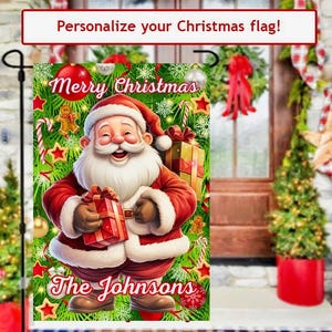 Merry Christmas Garden Flag Christmas Flag Template Xmas Garden Flag PNG Xmas Garden Flag Personalized Xmas Yard Flag Santa Garden Flag