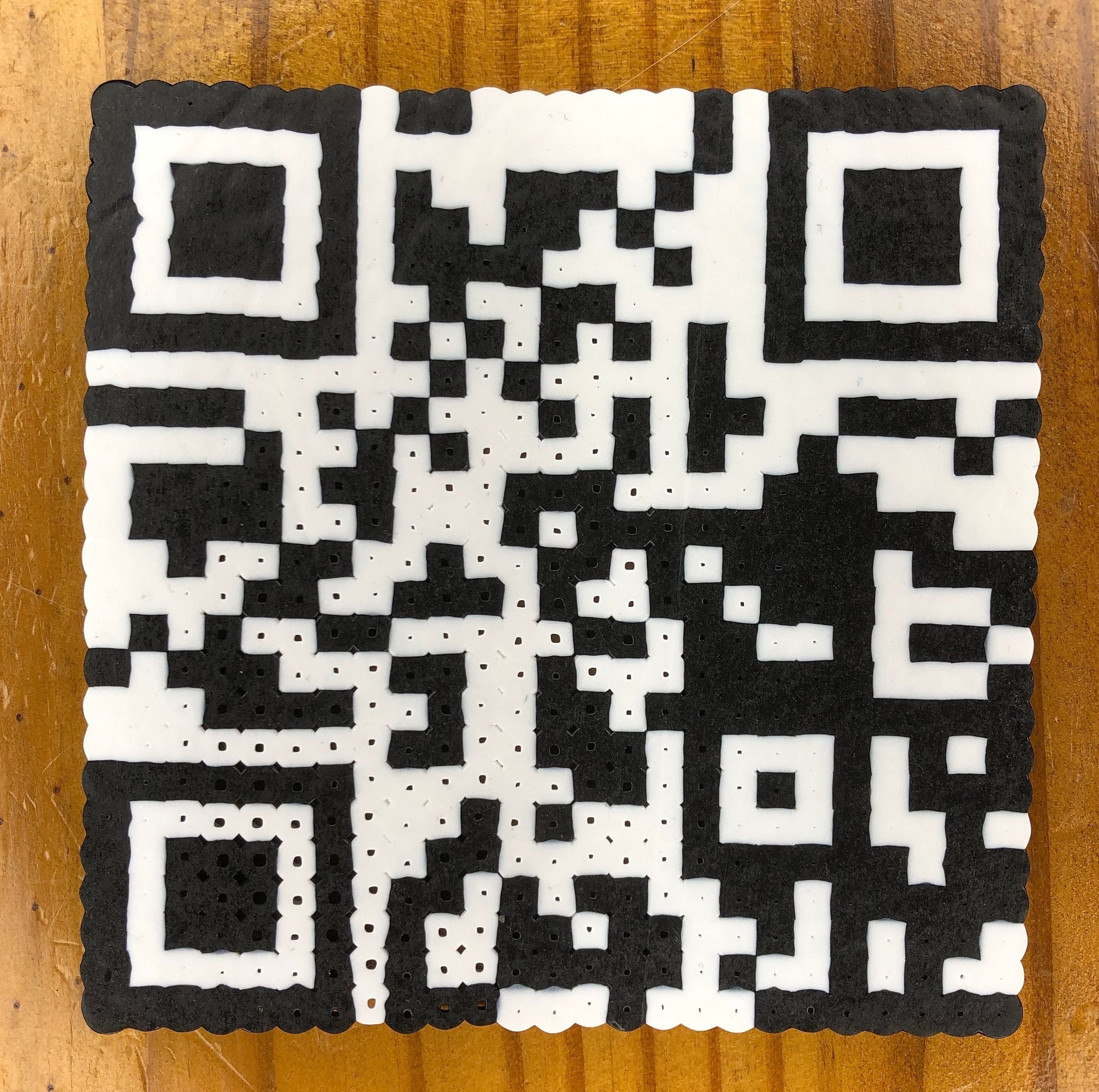 Totally Normal QR Code That Definitely Is Not A Rick Roll Perler