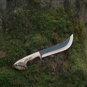 Deer Antler Handle Machete Knife With Leather Sheath, Custom Survival Knife ,4034 German Steel and Outdoor Knife, Luxury Gifts For Men