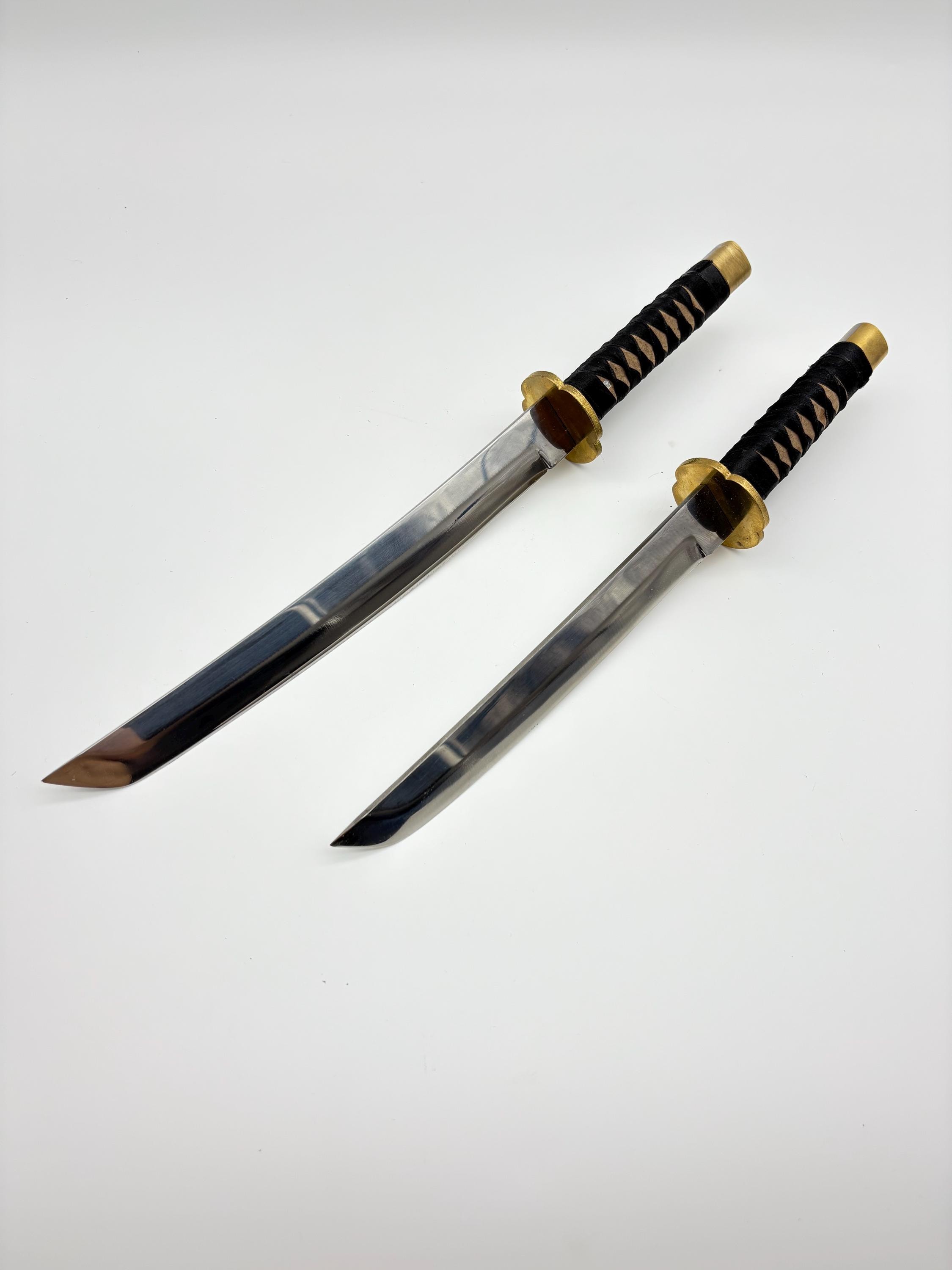 Decorative Samurai Katana Sword Set of 2 With Display Stand